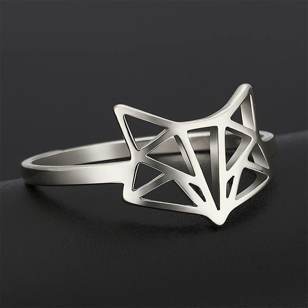 Bague Tête de Renard Ajustable Unisexe — vue 2