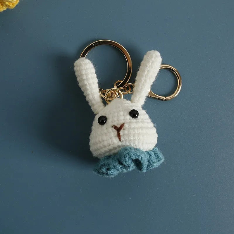 Porte-Clés Renard au Crochet avec Roses