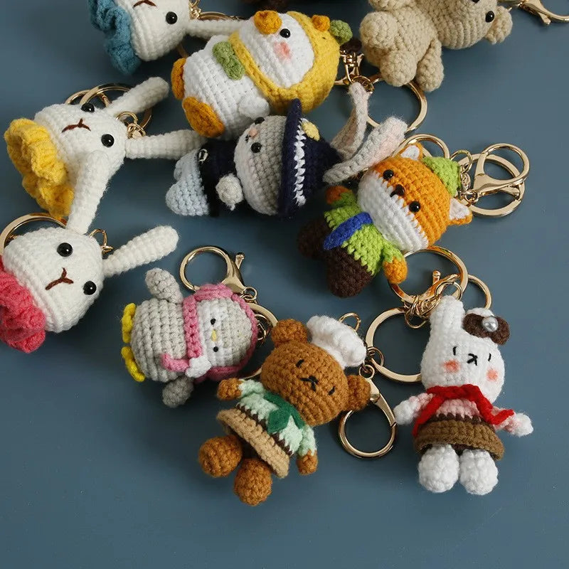 Porte-Clés Renard au Crochet avec Roses — vue 14