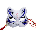 Le Renard Roux 5 / China 2020 Unisex Japanese Fox Mask With Tassels&Bell Non-toxic Cosplay Hand Painted 3D Fox Mask Costumes Props Accessoriesb