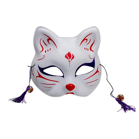 Le Renard Roux 3 / China 2020 Unisex Japanese Fox Mask With Tassels&Bell Non-toxic Cosplay Hand Painted 3D Fox Mask Costumes Props Accessoriesc