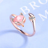 Female Fox Ring (Silver - Pink Gold)