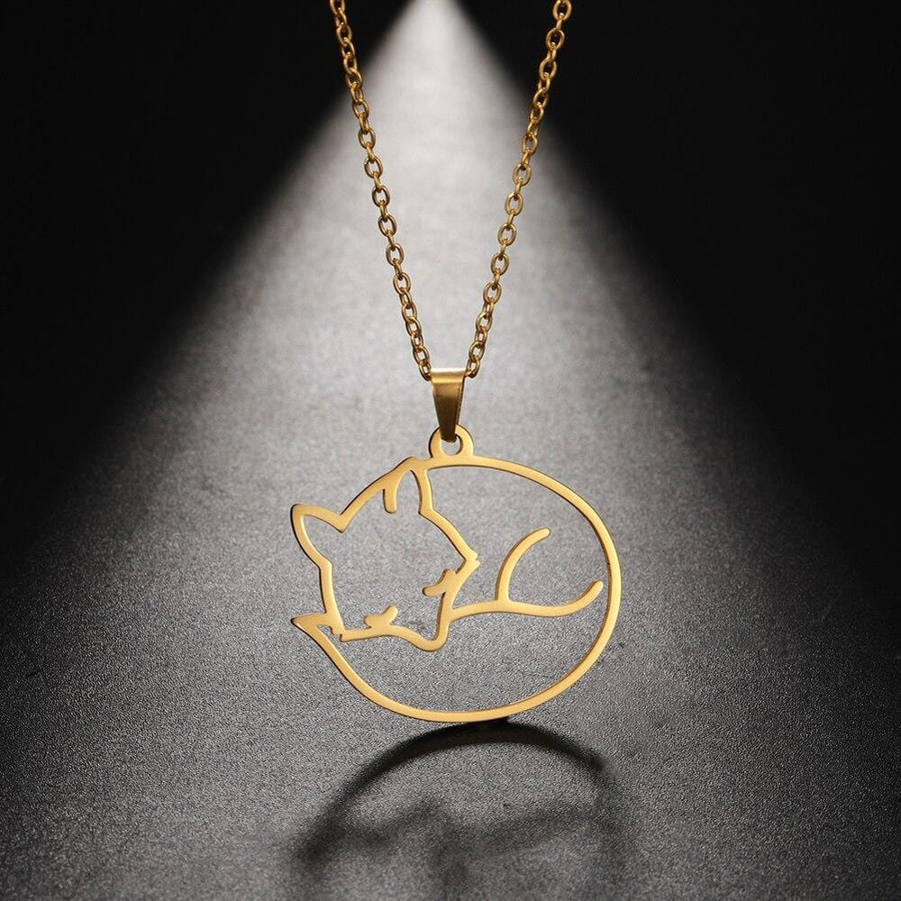 Fox Motif Necklace (Silver & Gold)