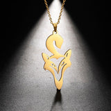 Stylized Fox Necklace (Silver & Gold)