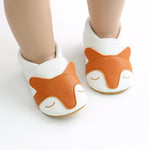 Soft Leather Fox Slippers