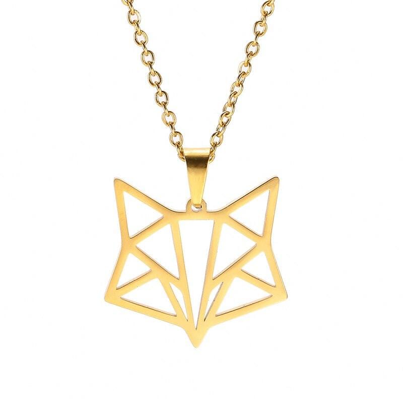 Origami Fox Hänge (Silver & Guld)