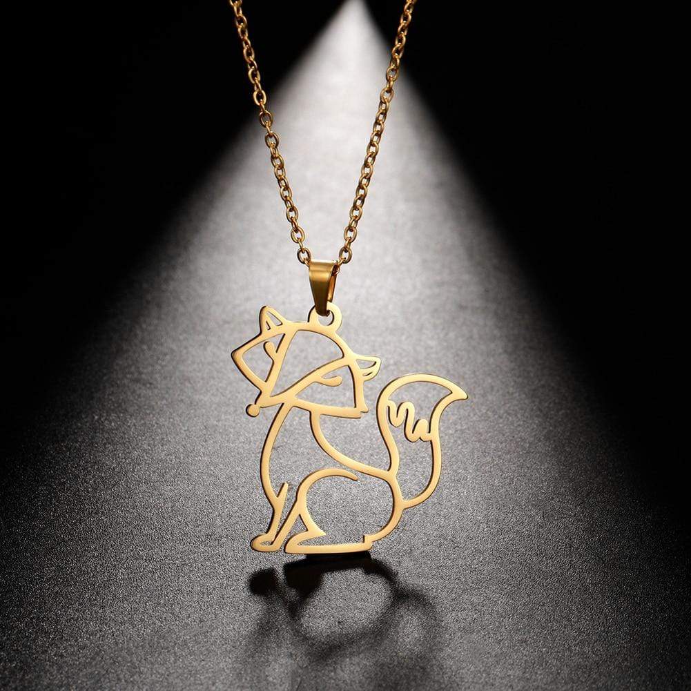 Fox Pendant Necklace (Silver & Gold)