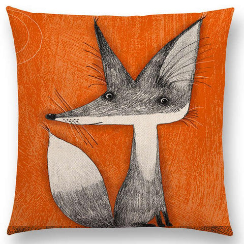 Orange Fox Cushion