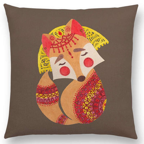 Fox cushion in Mandala