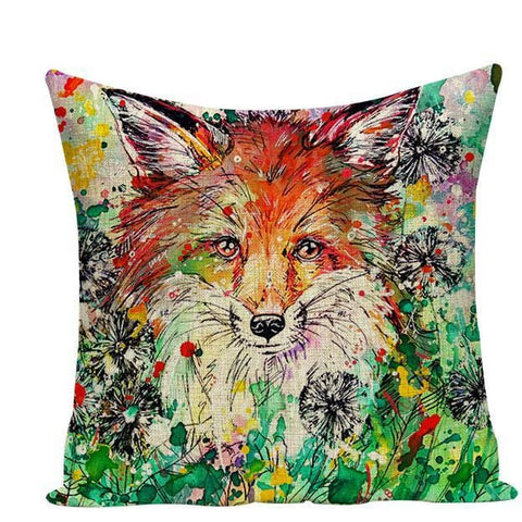 Colorful Fox Cushion