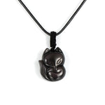 Le Renard Roux Obsidienne Amulette Obsidienne Renard