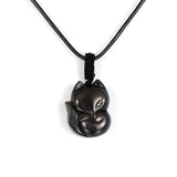 Le Renard Roux Obsidienne Amulette Obsidienne Renard