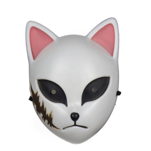 Le Renard Roux White Anime Demon Slayer Kimetsu No Yaiba Cosplay Mask Plastic Material Kamado Tanjirou Cosplay Anime Fox Mask