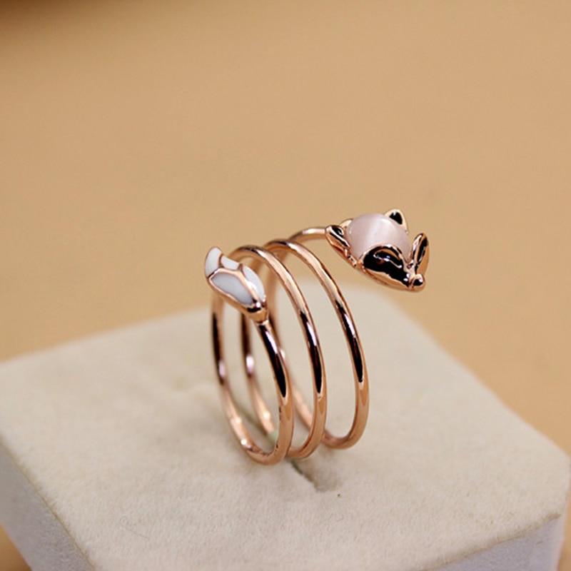 Le Renard Roux Taille ajustable Bague Phalange Renard