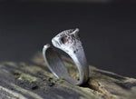 Le Renard Roux Taille ajustable / Black / Antique Silver Plated Bague Renard Ancienne