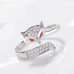 Le Renard Roux Taille ajustable Bague Renard Or Blanc