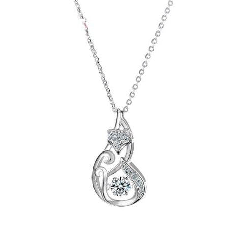 Juveler räv i silver halsband