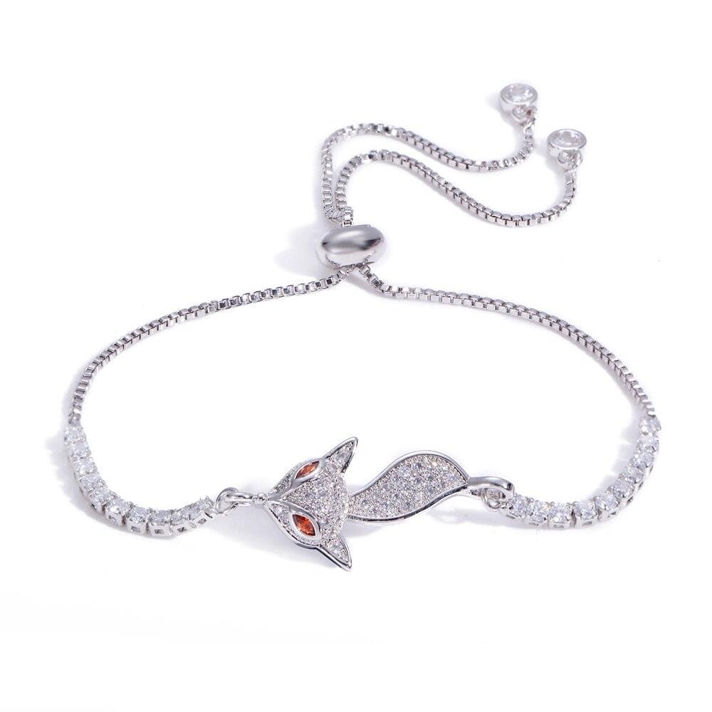Le Renard Roux Argent Bracelet Avec Renard En Argent