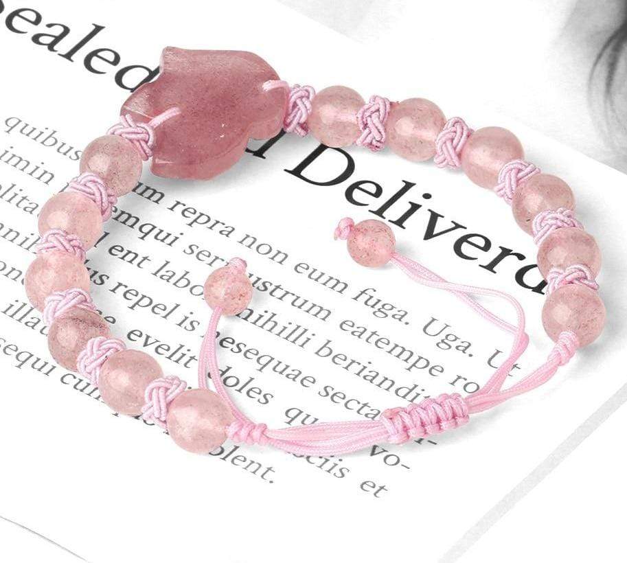 Le Renard Roux Quartz Rose Bracelet De Renard