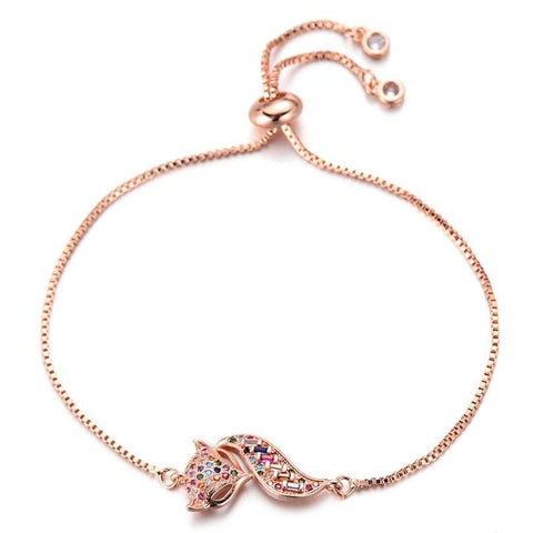 Le Renard Roux Or Rose Bracelet Femme Renard