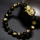 Le Renard Roux Bracelet Obsidienne Renard