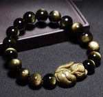 Le Renard Roux Bracelet Obsidienne Renard