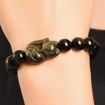 Le Renard Roux Bracelet Obsidienne Renard