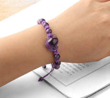 Le Renard Roux Améthyste Bracelet Perle Renard Violet