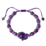 Le Renard Roux Améthyste Bracelet Perle Renard Violet