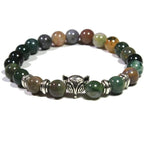 Le Renard Roux Agate Indienne Argentée Bracelet Renard Argent