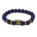 Le Renard Roux Lapis Lazuli Dorée Bracelet Renard Argent