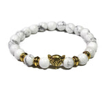 Le Renard Roux Howlite Dorée Bracelet Renard Argent