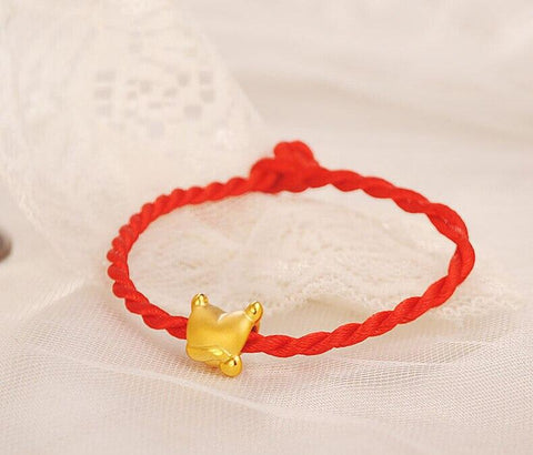 Le Renard Roux Or 24k Bracelet Renard En Or 24k Cordon