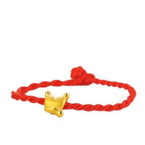 Fox Bracelet In 24k Gold Cord