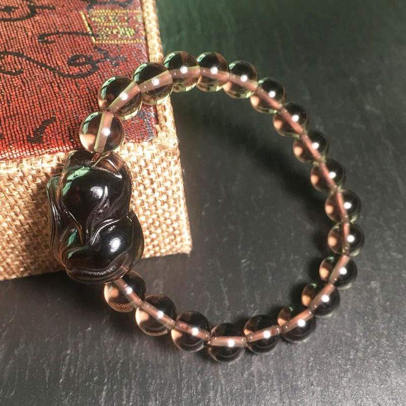 Le Renard Roux Bracelet Renard En Perle Fumée