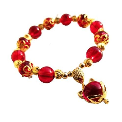 Red Pearl Fox Bracelet