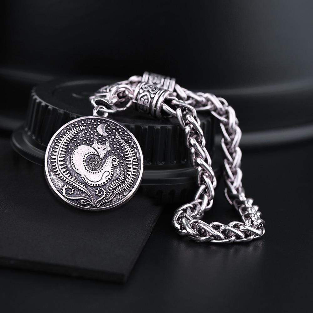 Le Renard Roux Argent Bracelet Renard Médaillon