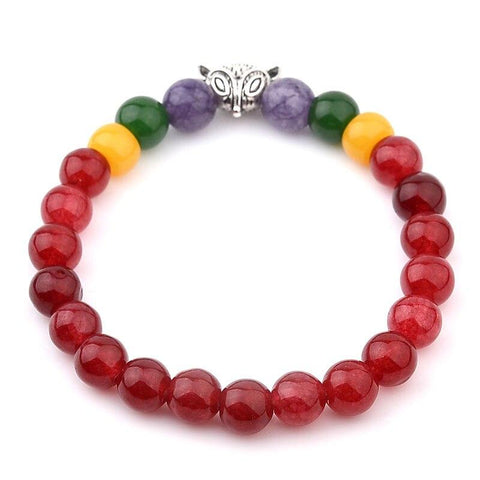 Le Renard Roux Option Bracelet Renard Perle Rouge& Jaune