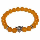 Le Renard Roux Jade Jaune Bracelet Renard Pierres Naturelles