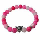 Le Renard Roux Agate Rose Bracelet Renard Pierres Naturelles