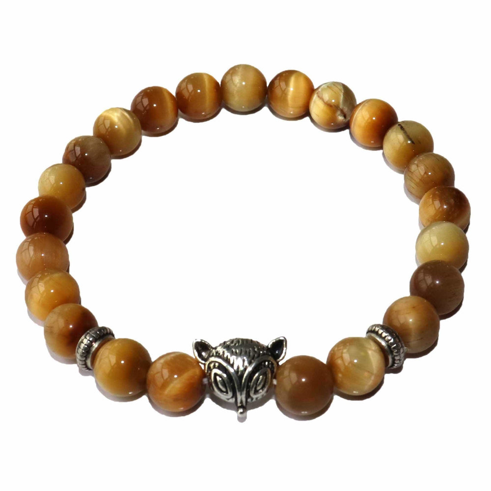 Le Renard Roux Oeil De Tigre Doré Bracelet Renard Pierres Naturelles