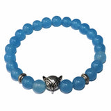 Le Renard Roux Jade Bleu Bracelet Renard Pierres Naturelles