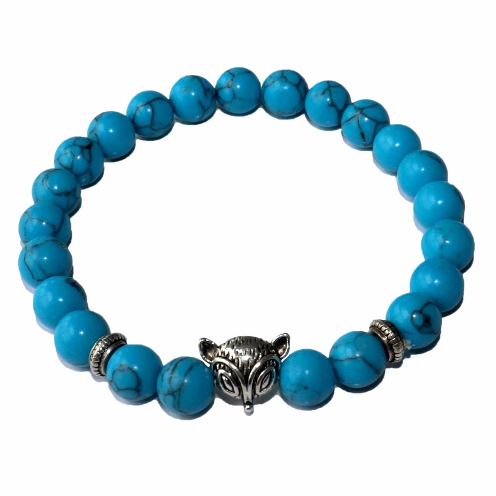 Le Renard Roux Bleu Turquoise Bracelet Renard Pierres Naturelles