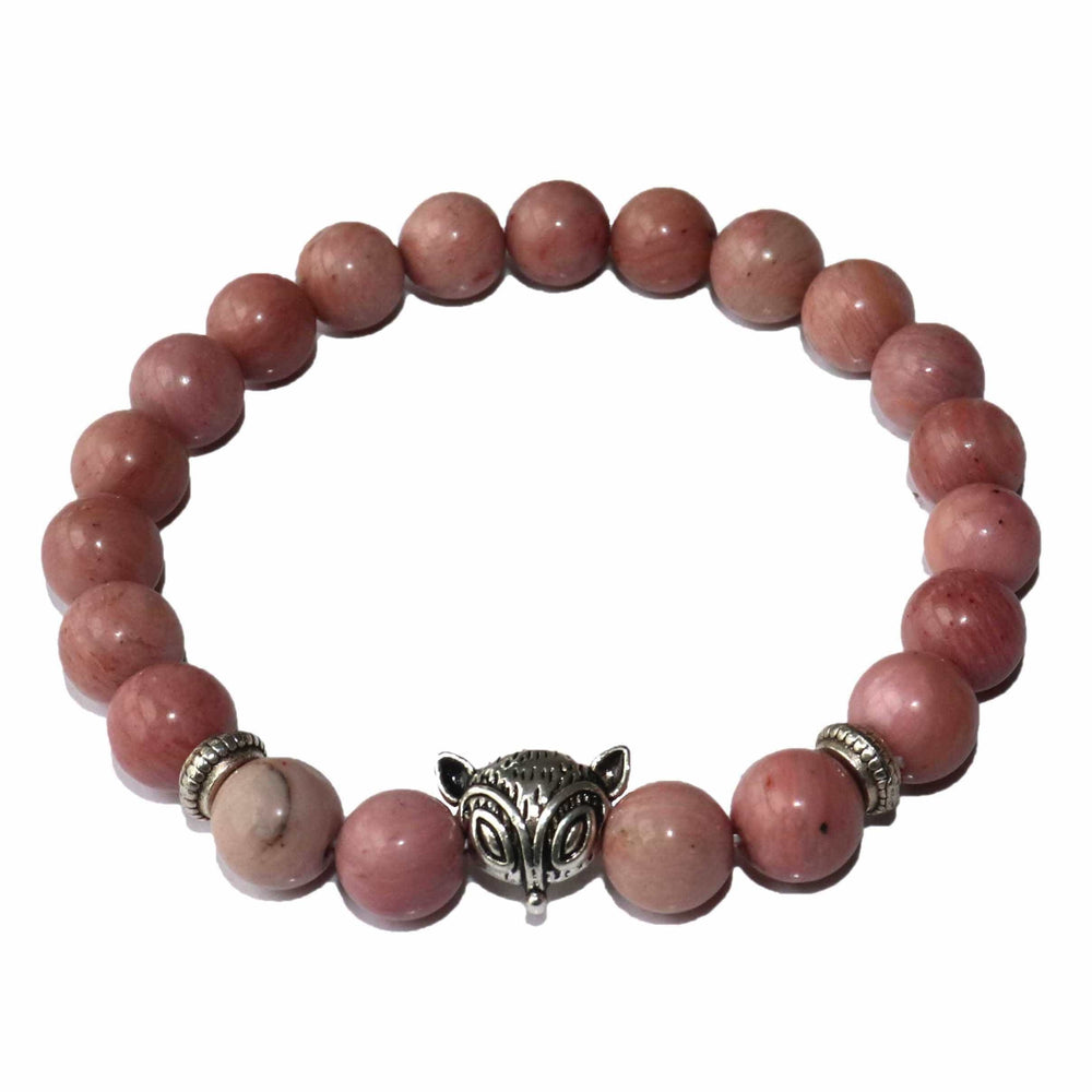 Le Renard Roux Rhodonite Bracelet Renard Pierres Naturelles