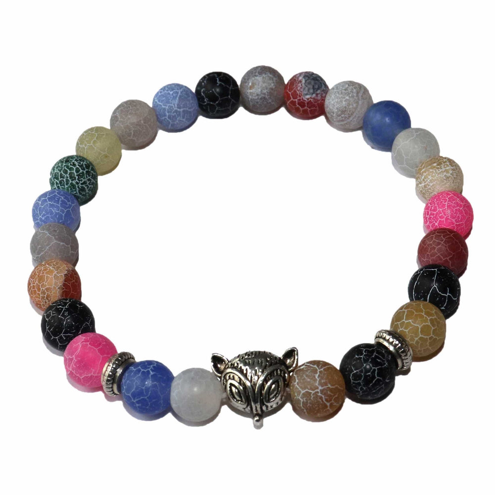 Le Renard Roux Agate Coloré Bracelet Renard Pierres Naturelles