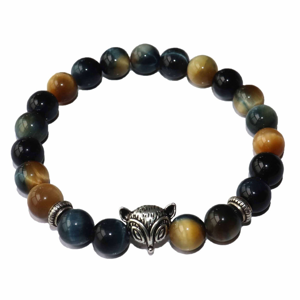 Le Renard Roux Tigré Bleu Bracelet Renard Pierres Naturelles