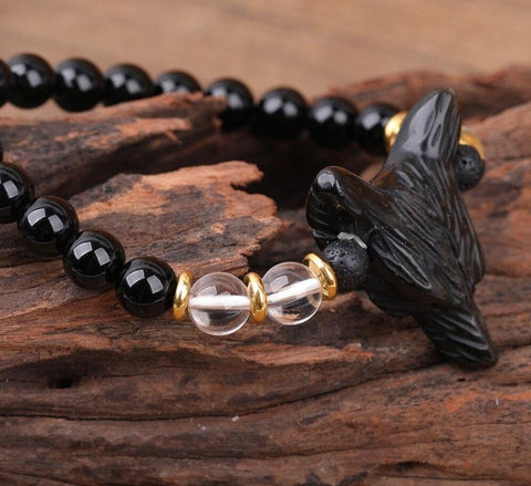 Le Renard Roux Option Bracelet Tête de Renard Pierre de Lave