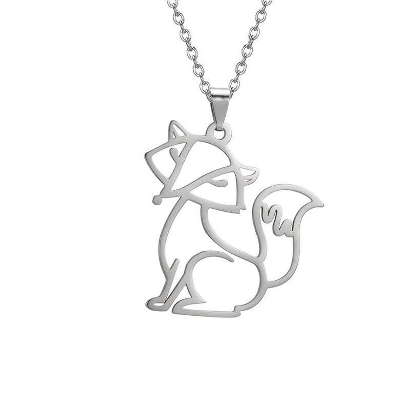 Fox Pendant Necklace (Silver & Gold)