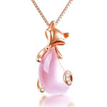 Le Renard Roux Rose Collier Renard Femme