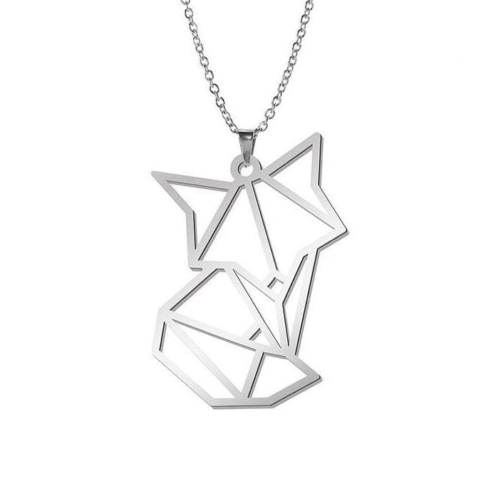 Collier Renard Origami (Argent & Or)